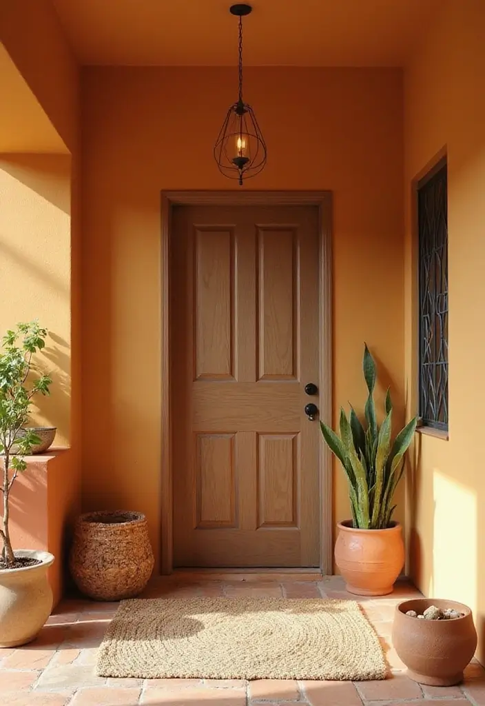 28 Mid Century Modern Entryway Styles That Look Timeless 11 28 Mid Century Modern Entryway Styles That Look Timeless - 11. A Warm Color Palette