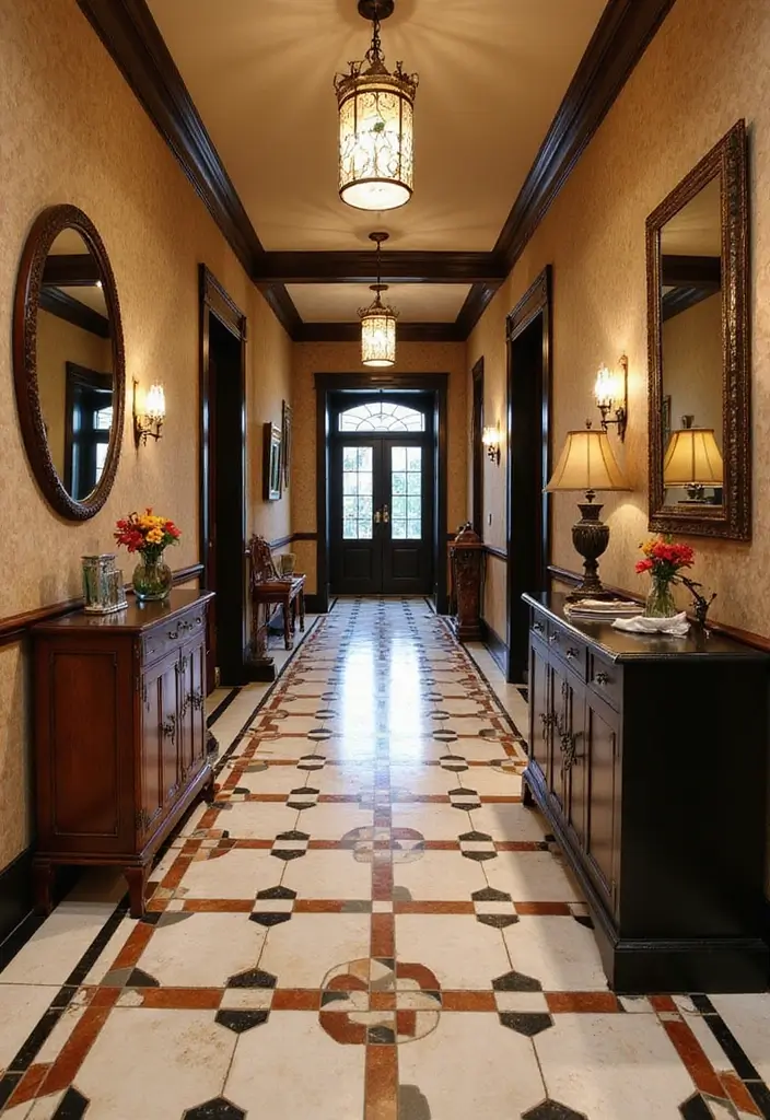 27 Tiled Hallway Inspirations That Add Personality 12 27 Tiled Hallway Inspirations That Add Personality - 12. Vintage Art Deco Tiles