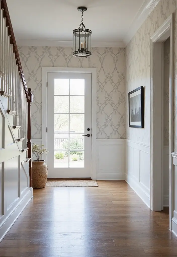 29 Wainscoting Entryway Ideas That Add Instant Character 12 29 Wainscoting Entryway Ideas That Add Instant Character - 12. Geometric Wainscoting
