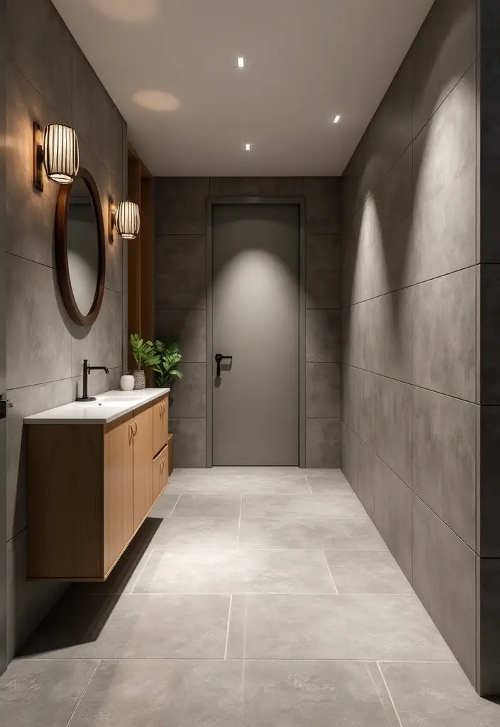 27 Tiled Hallway Inspirations That Add Personality 13 27 Tiled Hallway Inspirations That Add Personality - 13. Subdued Grayscale Tiles