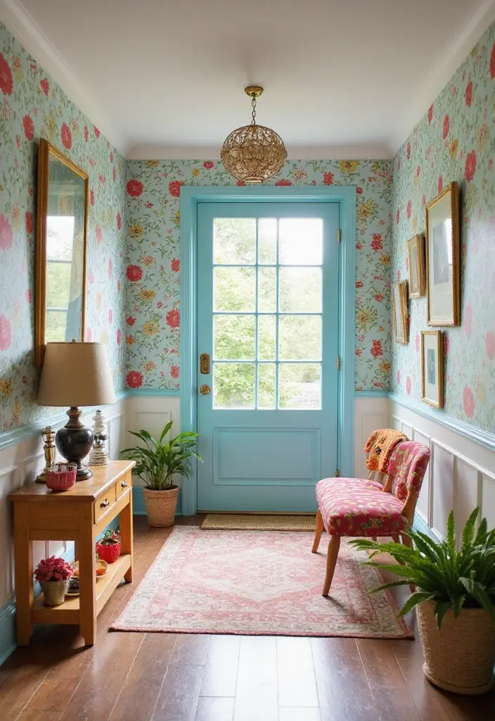 30 Wallpaper Hallway Ideas That Make a Bold Statement 14 30 Wallpaper Hallway Ideas That Make a Bold Statement - 14. Playful Patterns