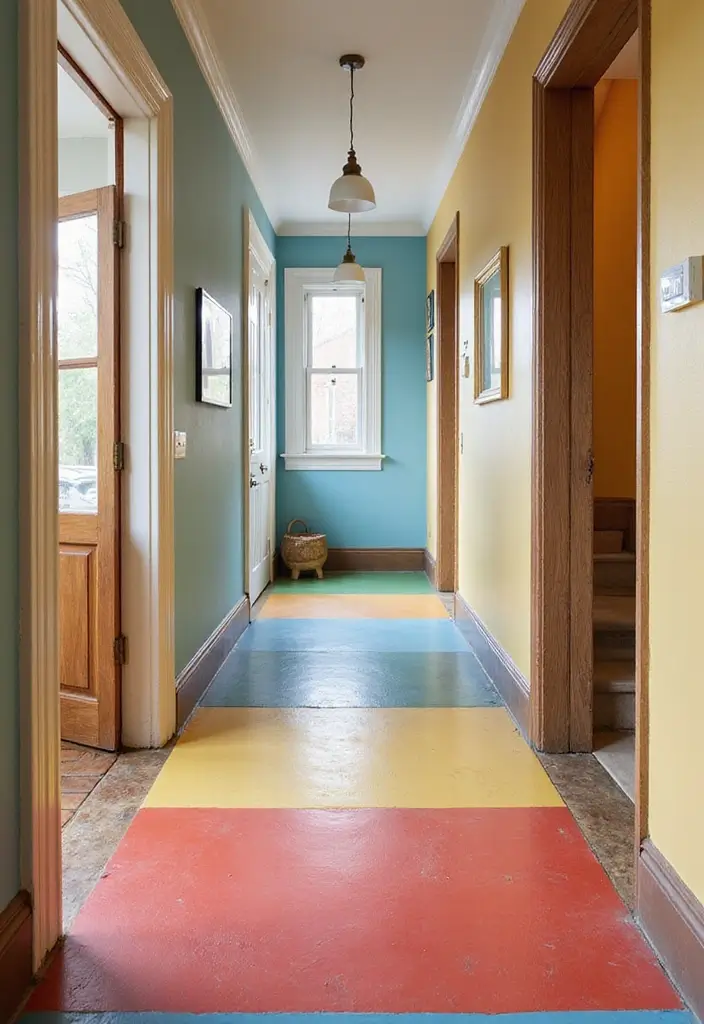 27 Tiled Hallway Inspirations That Add Personality 17 27 Tiled Hallway Inspirations That Add Personality - 17. Bold Color Blocks