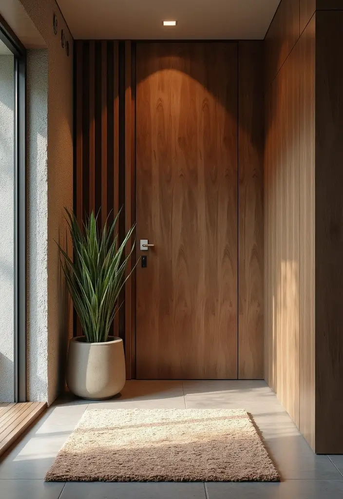 28 Mid Century Modern Entryway Styles That Look Timeless 20 28 Mid Century Modern Entryway Styles That Look Timeless - 20. Playful Textures