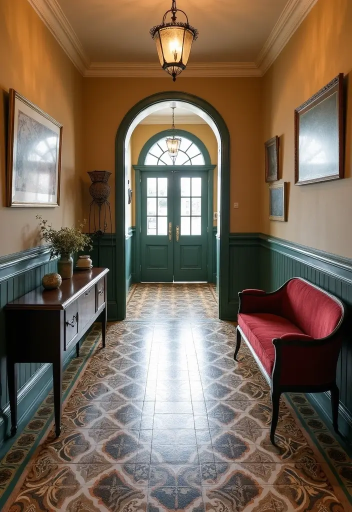 27 Tiled Hallway Inspirations That Add Personality 20 27 Tiled Hallway Inspirations That Add Personality - 20. Vintage Encaustic Tiles