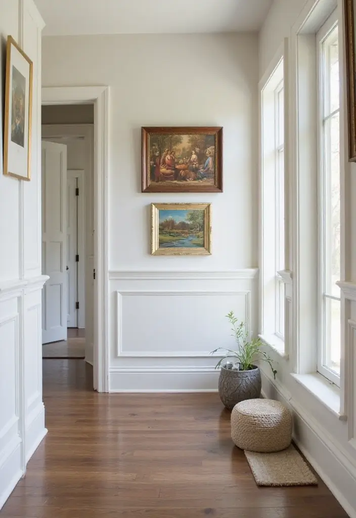 29 Wainscoting Entryway Ideas That Add Instant Character 20 29 Wainscoting Entryway Ideas That Add Instant Character - 20. Incorporating Art with Wainscoting