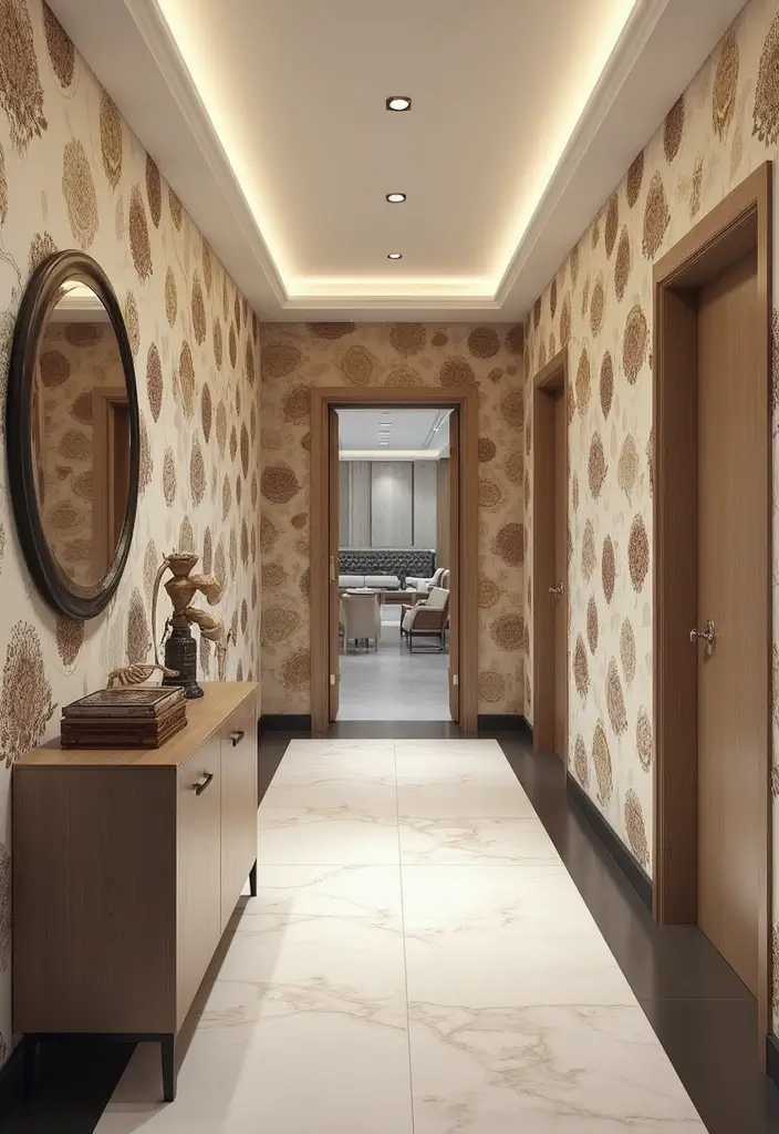 30 Wallpaper Hallway Ideas That Make a Bold Statement 20 30 Wallpaper Hallway Ideas That Make a Bold Statement - 20. Custom Designs