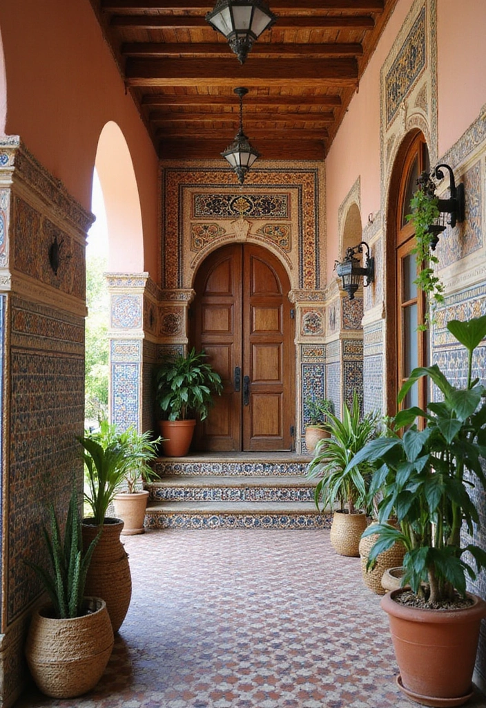 27 Tiled Hallway Inspirations That Add Personality 2 27 Tiled Hallway Inspirations That Add Personality - 2. Colorful Moroccan Tiles