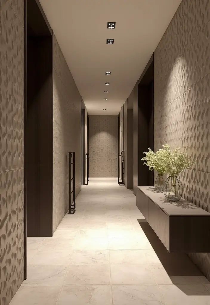 27 Tiled Hallway Inspirations That Add Personality 21 27 Tiled Hallway Inspirations That Add Personality - 21. Textured 3D Tiles