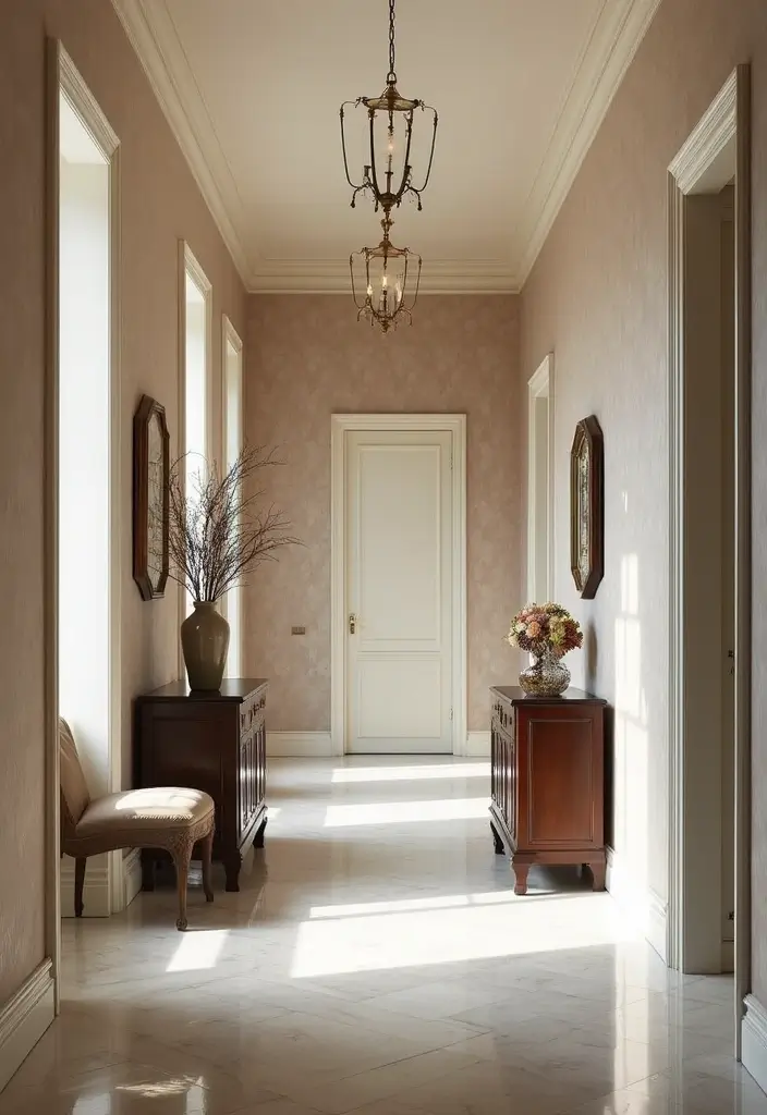 30 Wallpaper Hallway Ideas That Make a Bold Statement 22 30 Wallpaper Hallway Ideas That Make a Bold Statement - 22. Subtle Patterns