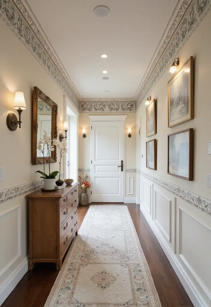 30 Wallpaper Hallway Ideas That Make a Bold Statement 24 30 Wallpaper Hallway Ideas That Make a Bold Statement - 24. Statement Borders