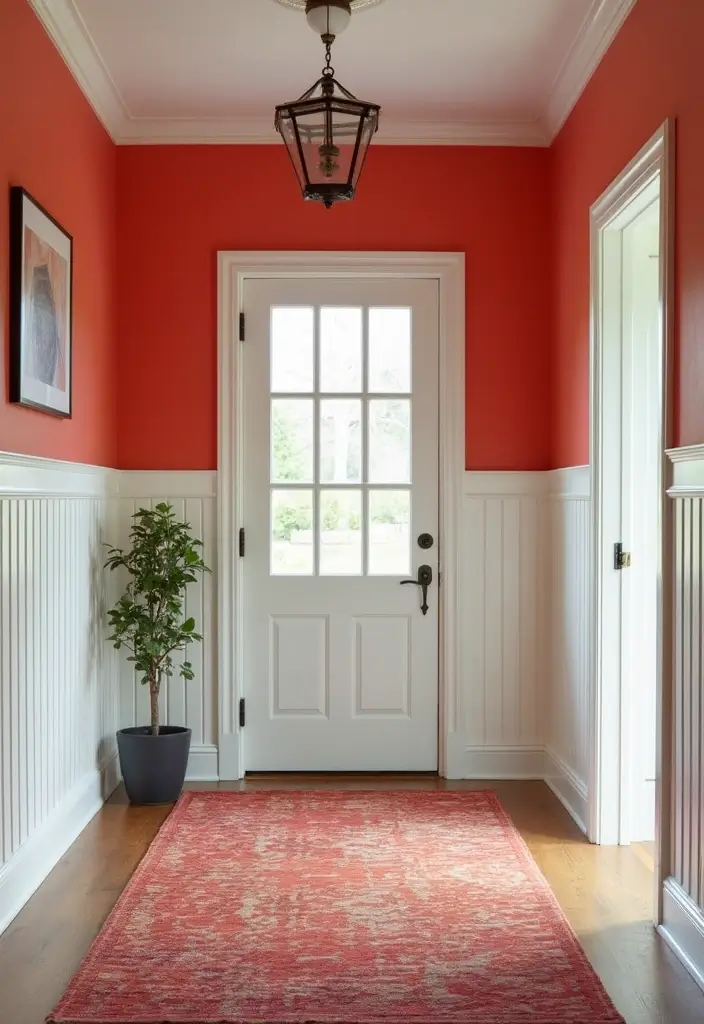 29 Wainscoting Entryway Ideas That Add Instant Character 25 29 Wainscoting Entryway Ideas That Add Instant Character - 25. Statement Wall with Wainscoting