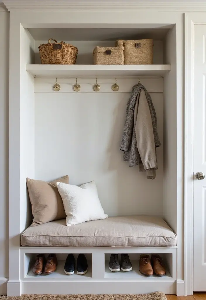 25 Entryway Closet Ideas That Maximize Storage 19 25 Entryway Closet Ideas That Maximize Storage - 19. Built-In Bench with Storage