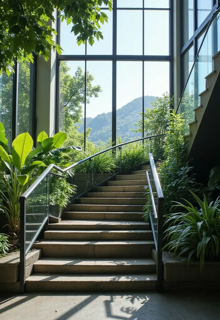 25 Entryway Stairs Designs That Blend Style and Function 13 25 Entryway Stairs Designs That Blend Style and Function - 13. Scenic Views