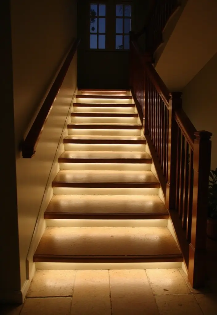 25 Entryway Stairs Designs That Blend Style and Function 20 25 Entryway Stairs Designs That Blend Style and Function - 20. Staircase Underlighting