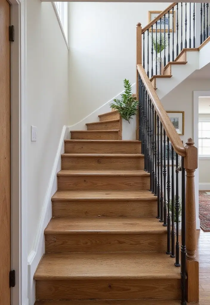 25 Entryway Stairs Designs That Blend Style and Function 3 25 Entryway Stairs Designs That Blend Style and Function - 3. Farmhouse Revival