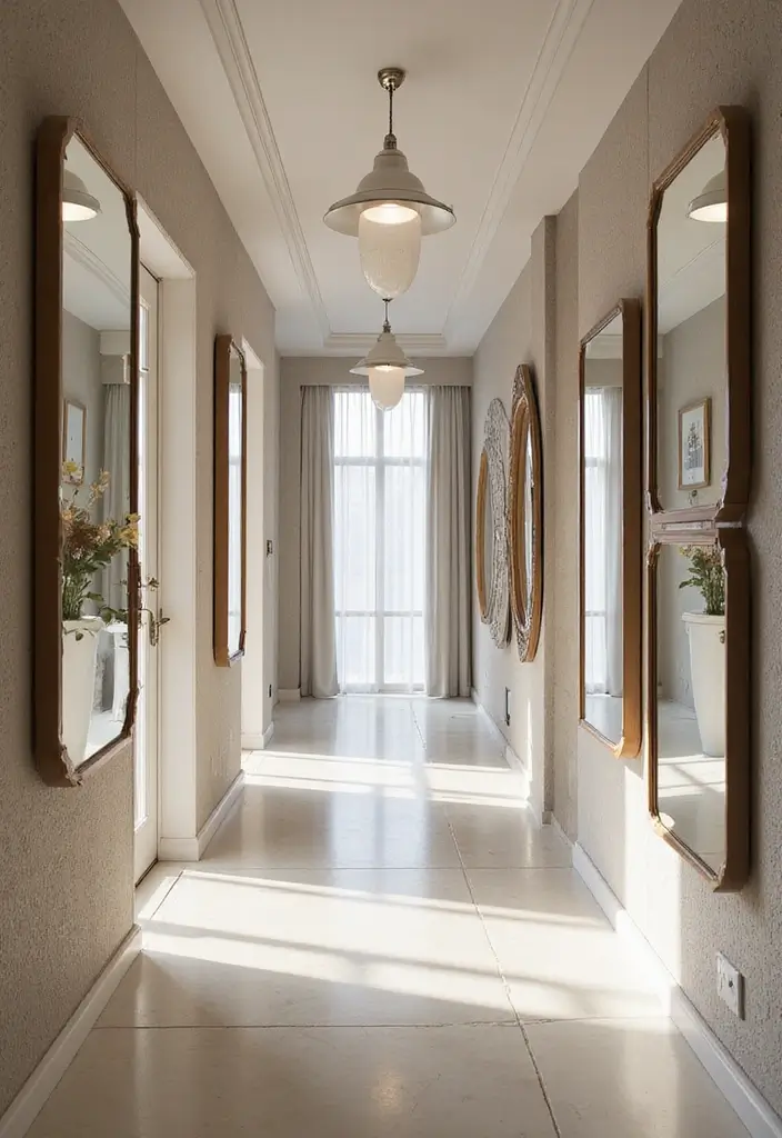25 Hallway Ideas Modern That Feel Sleek and Trendy 10 25 Hallway Ideas Modern That Feel Sleek and Trendy - 10. Mirrors for Depth