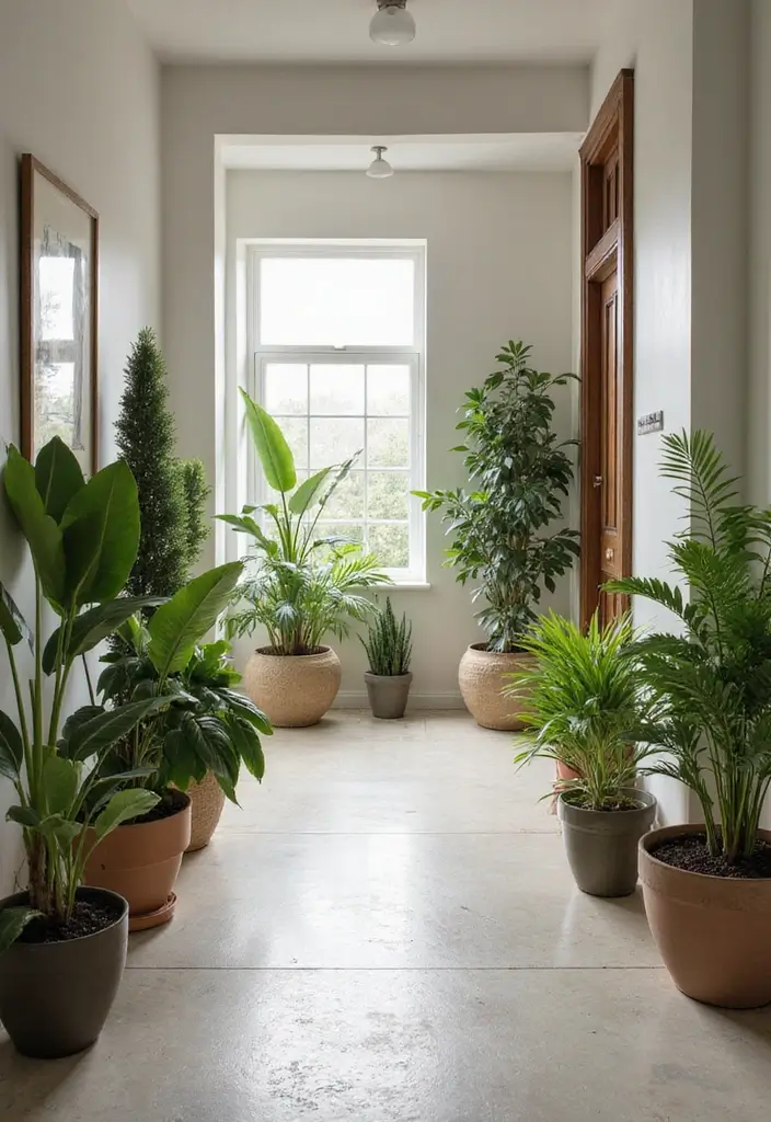 25 Hallway Ideas Modern That Feel Sleek and Trendy 6 25 Hallway Ideas Modern That Feel Sleek and Trendy - 6. Greenery and Natural Elements