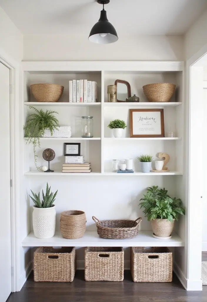 25 Open Entryway Ideas That Blend Rooms Seamlessly 3 25 Open Entryway Ideas That Blend Rooms Seamlessly - 3. Open Shelving for Display and Storage