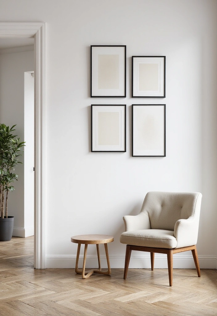 25 Open Entryway Ideas That Blend Rooms Seamlessly 7 25 Open Entryway Ideas That Blend Rooms Seamlessly - 7. Minimalist Art Displays