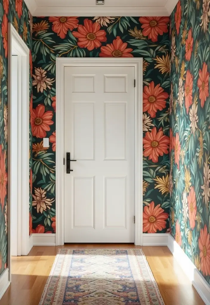 26 Entryway Wall Ideas That Turn Blank Spaces into Features 11 26 Entryway Wall Ideas That Turn Blank Spaces into Features - 11. Fun Wallpaper or Decals