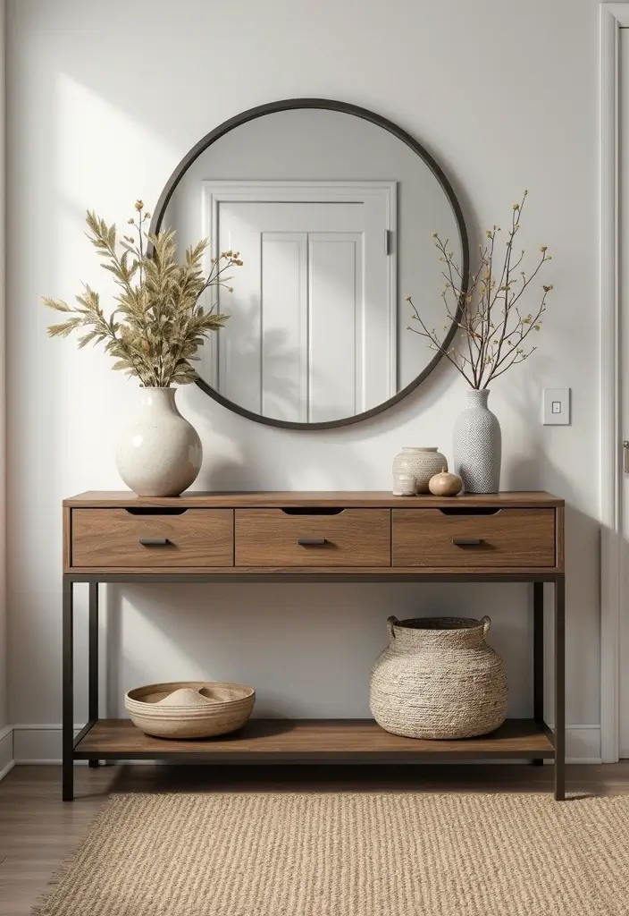 26 Entryway Wall Ideas That Turn Blank Spaces into Features 12 26 Entryway Wall Ideas That Turn Blank Spaces into Features - 12. Multi-functional Console Table