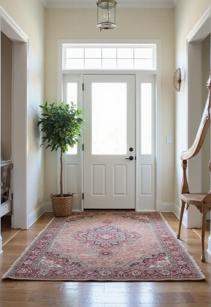 26 Entryway Wall Ideas That Turn Blank Spaces into Features 13 26 Entryway Wall Ideas That Turn Blank Spaces into Features - 13. Cozy Layered Rugs