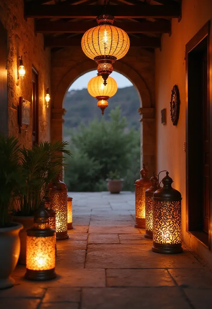 26 Entryway Wall Ideas That Turn Blank Spaces into Features 16 26 Entryway Wall Ideas That Turn Blank Spaces into Features - 16. Lanterns for Atmosphere