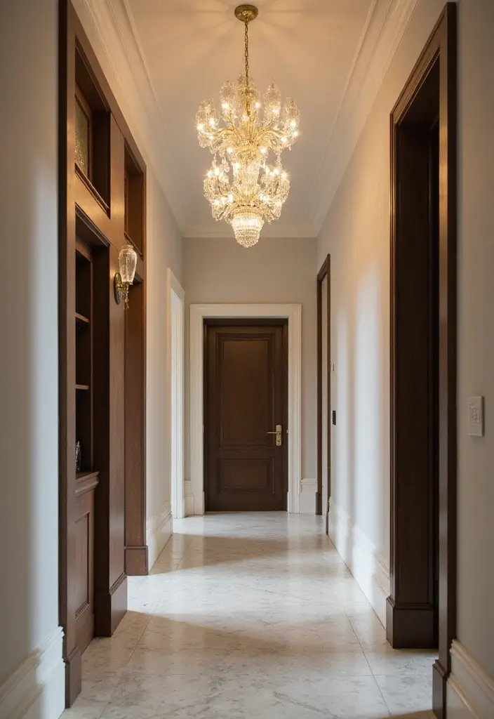 26 Entryway Wall Ideas That Turn Blank Spaces into Features 19 26 Entryway Wall Ideas That Turn Blank Spaces into Features - 19. Statement Lighting Fixtures