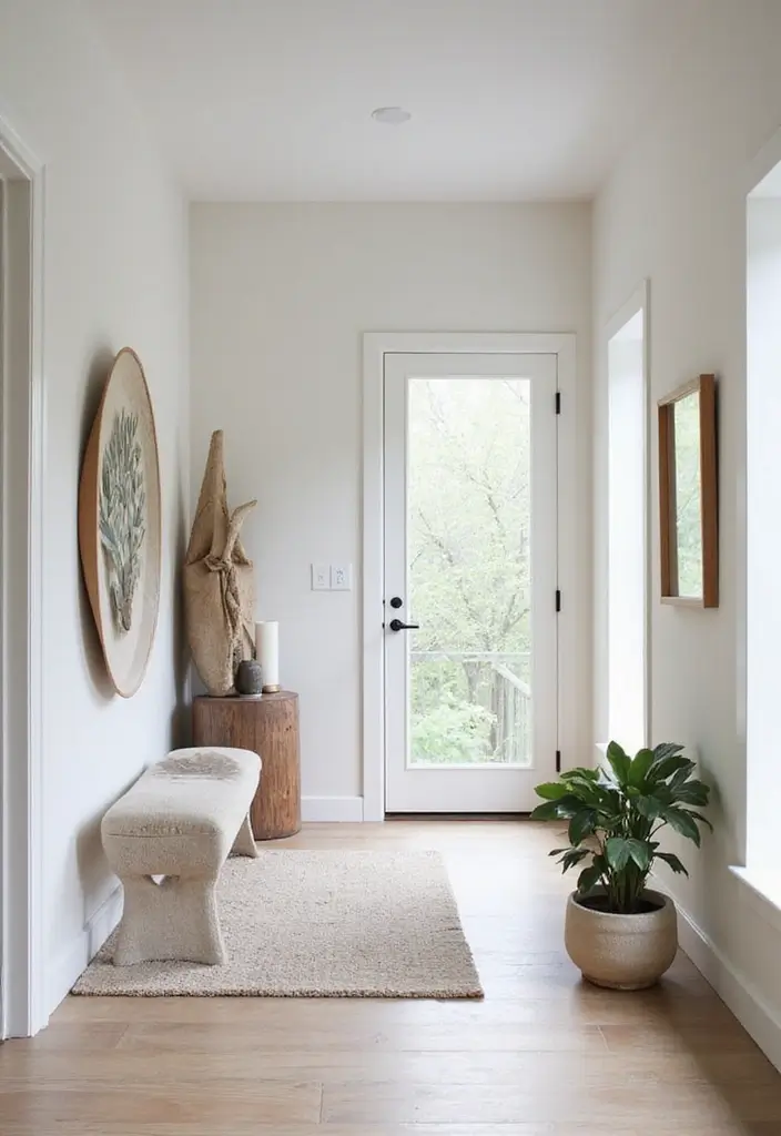 26 Entryway Wall Ideas That Turn Blank Spaces into Features 25 26 Entryway Wall Ideas That Turn Blank Spaces into Features - 25. Minimalist Approach