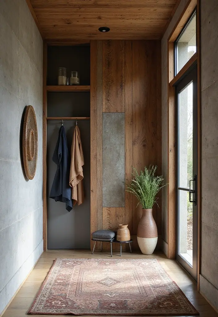 26 Entryway Wall Ideas That Turn Blank Spaces into Features 26 26 Entryway Wall Ideas That Turn Blank Spaces into Features - 26. Incorporate Textures