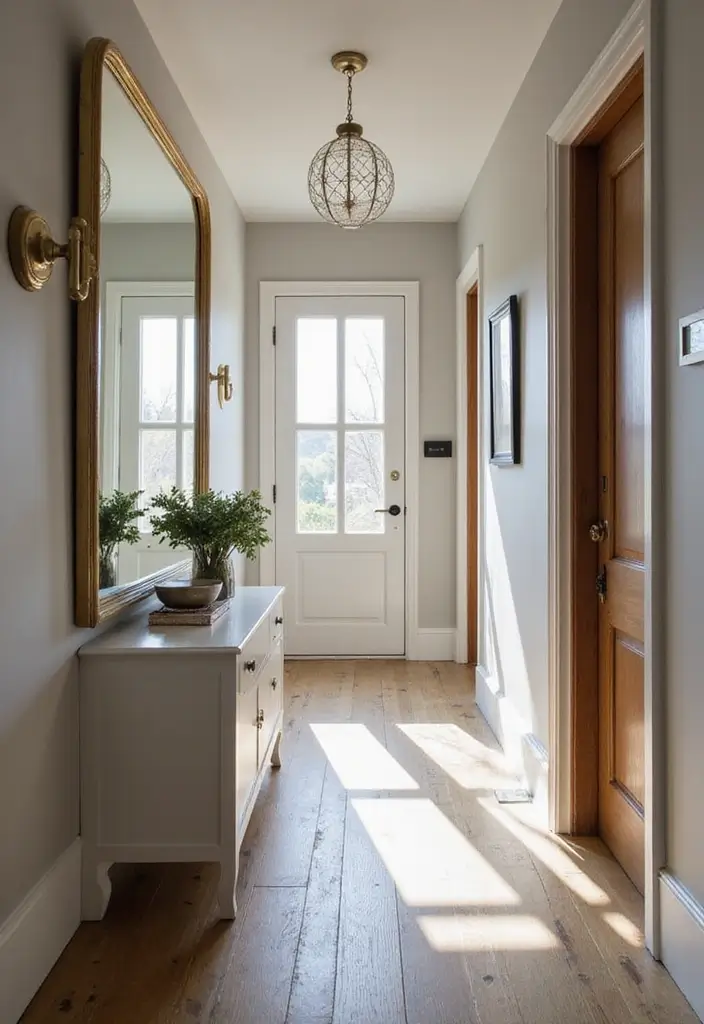 26 Narrow Entryway Decor Hacks to Add Style Instantly 3 26 Narrow Entryway Decor Hacks to Add Style Instantly - 3. Mirrors for Illusion