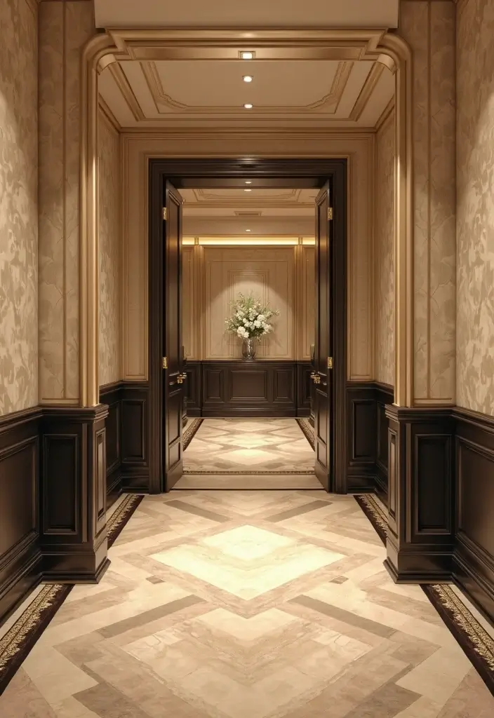 29 Wainscoting Entryway Ideas That Add Instant Character 27 29 Wainscoting Entryway Ideas That Add Instant Character - 27. Art Deco Wainscoting