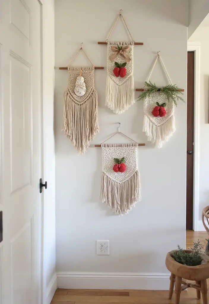 27 Christmas Hallway Decor Ideas That Spark Holiday Magic 15 27 Christmas Hallway Decor Ideas That Spark Holiday Magic - 15. Creative Wall Hangings