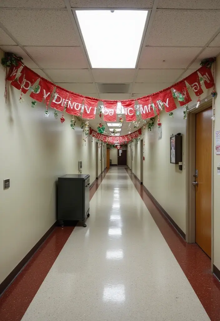 27 Christmas Hallway Decor Ideas That Spark Holiday Magic 18 27 Christmas Hallway Decor Ideas That Spark Holiday Magic - 18. Seasonal Banners