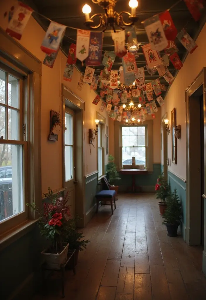 27 Christmas Hallway Decor Ideas That Spark Holiday Magic 22 27 Christmas Hallway Decor Ideas That Spark Holiday Magic - 22. Vintage Christmas Cards