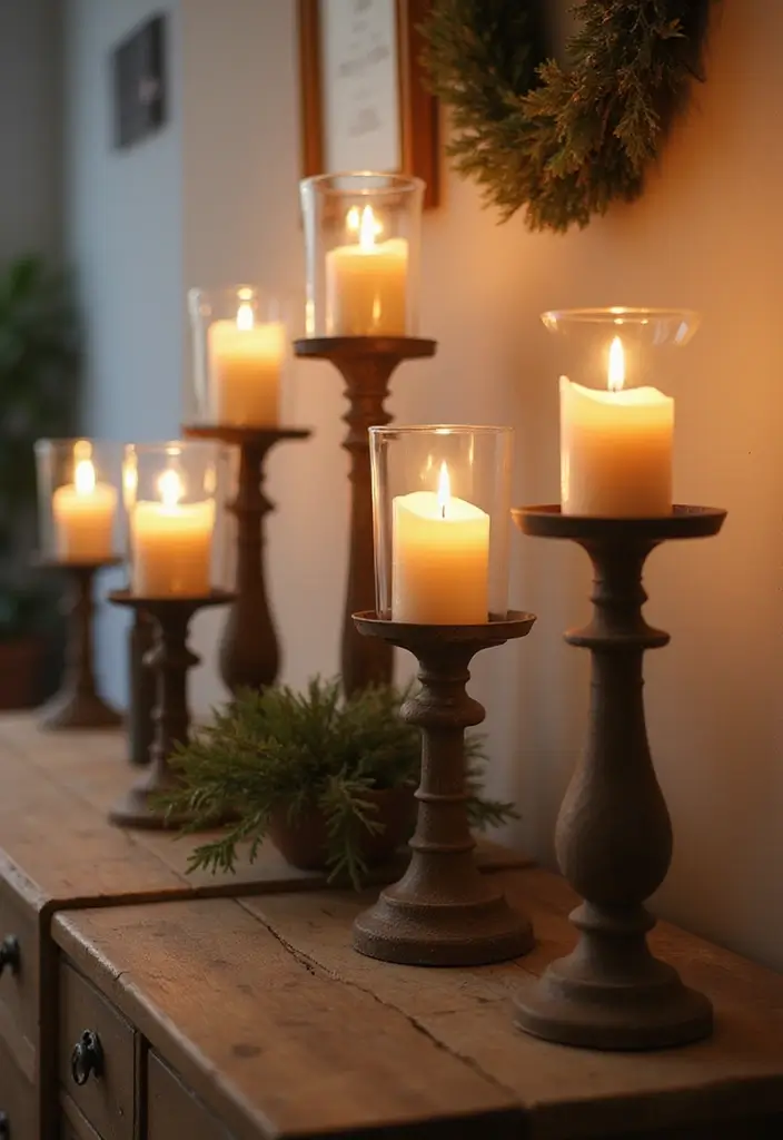 27 Christmas Hallway Decor Ideas That Spark Holiday Magic 26 27 Christmas Hallway Decor Ideas That Spark Holiday Magic - 26. Festive Candlestick Holders