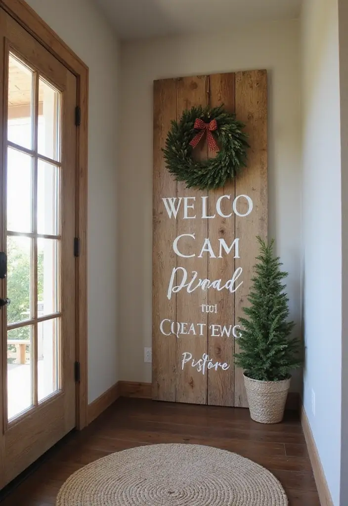 27 Christmas Hallway Decor Ideas That Spark Holiday Magic 27 27 Christmas Hallway Decor Ideas That Spark Holiday Magic - 27. Personalized Welcome Signs