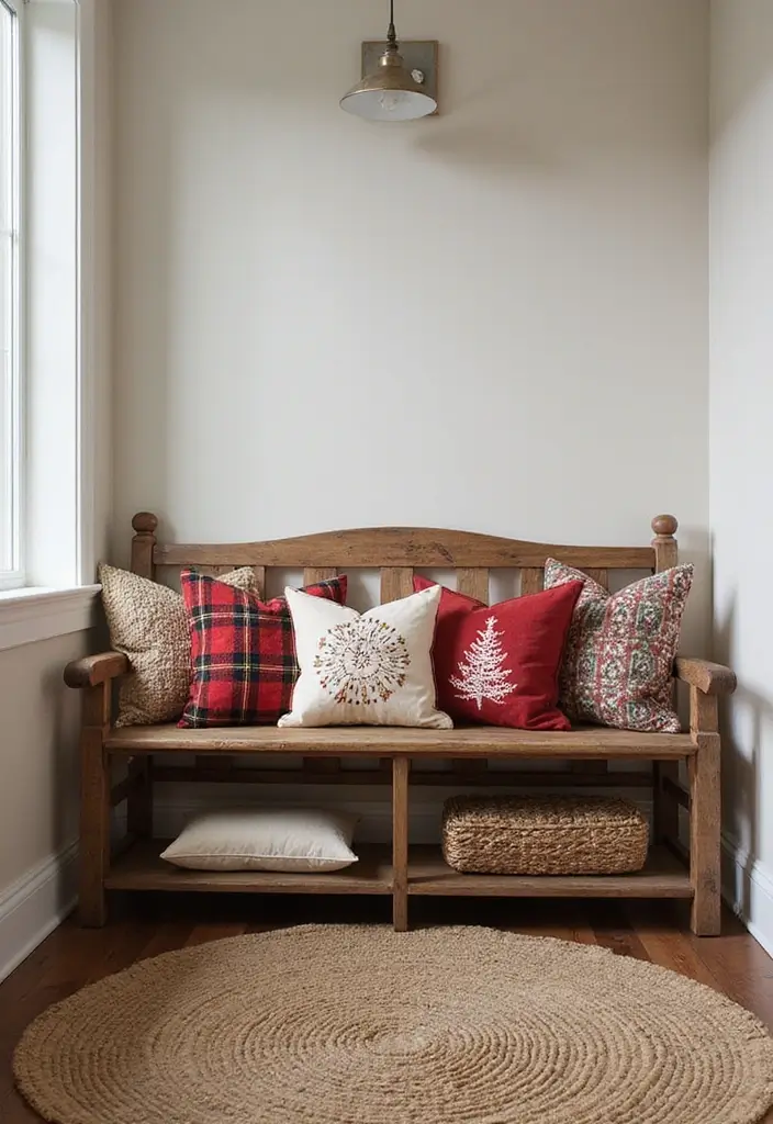 27 Christmas Hallway Decor Ideas That Spark Holiday Magic 3 27 Christmas Hallway Decor Ideas That Spark Holiday Magic - 3. Cozy Throw Pillows