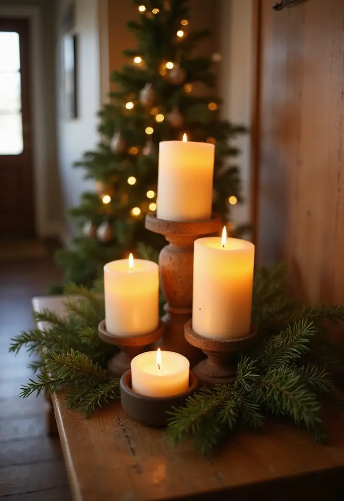 27 Christmas Hallway Decor Ideas That Spark Holiday Magic 8 27 Christmas Hallway Decor Ideas That Spark Holiday Magic - 8. Scented Candles