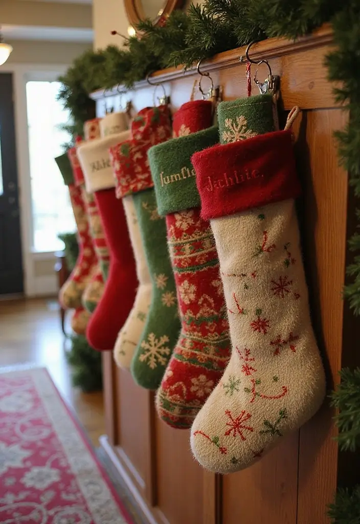 27 Christmas Hallway Decor Ideas That Spark Holiday Magic 9 27 Christmas Hallway Decor Ideas That Spark Holiday Magic - 9. Charming Stockings