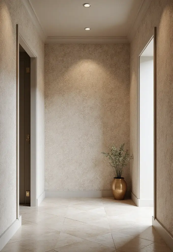 27 End of Hallway Decor Tricks That Make a Statement 12 27 End of Hallway Decor Tricks That Make a Statement - 12. Textured Wallpaper