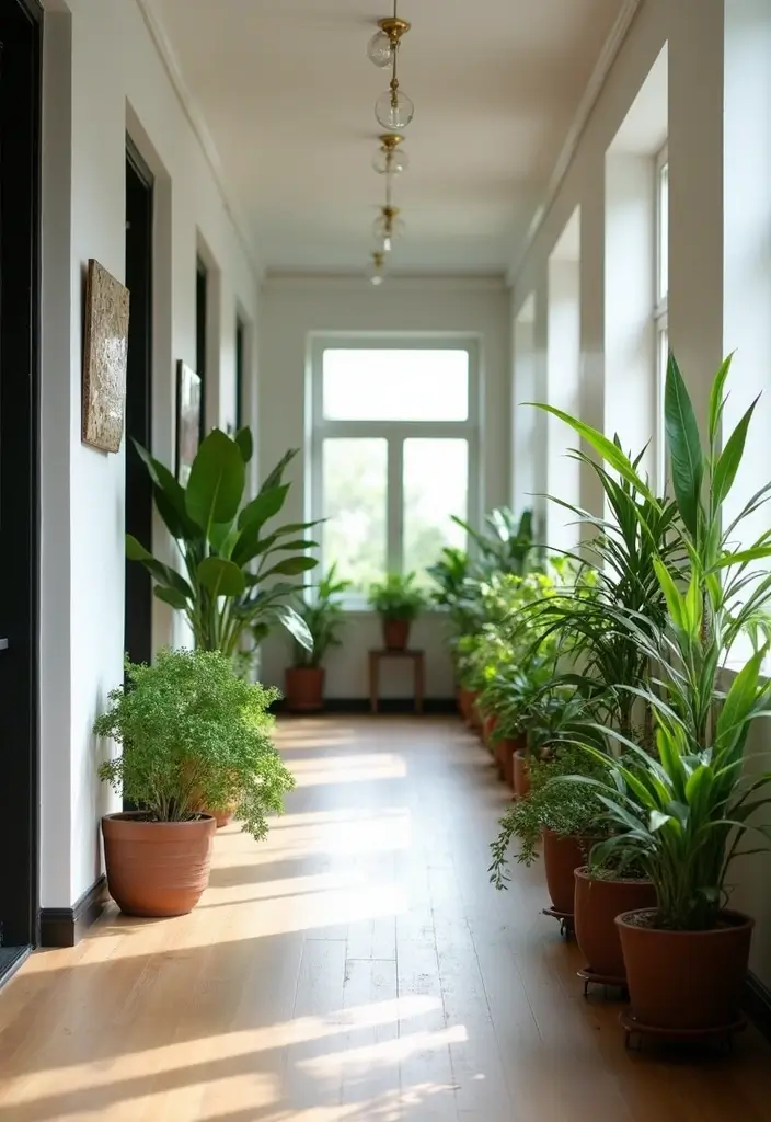 27 End of Hallway Decor Tricks That Make a Statement 7 27 End of Hallway Decor Tricks That Make a Statement - 7. Utilize Plants for Freshness