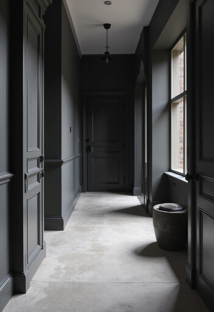 27 End of Hallway Decor Tricks That Make a Statement 9 27 End of Hallway Decor Tricks That Make a Statement - 9. Monochrome Magic