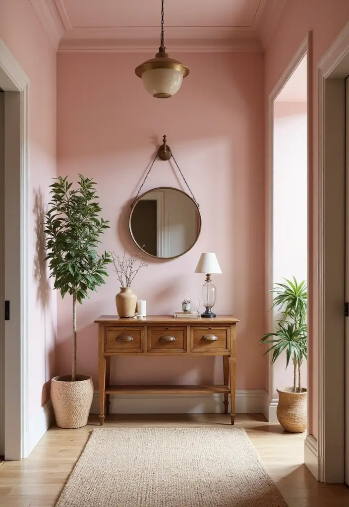 27 Entryway Colors That Set the Mood from the Start 1 27 Entryway Colors That Set the Mood from the Start - 1. Soft Blush Pink