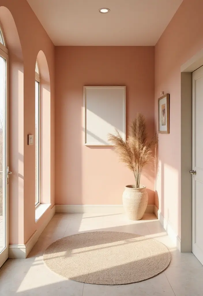 27 Entryway Colors That Set the Mood from the Start 13 27 Entryway Colors That Set the Mood from the Start - 13. Pastel Peach