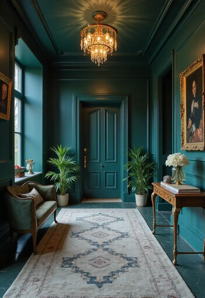 27 Entryway Colors That Set the Mood from the Start 14 27 Entryway Colors That Set the Mood from the Start - 14. Deep Teal