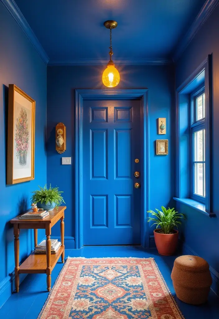 27 Entryway Colors That Set the Mood from the Start 21 27 Entryway Colors That Set the Mood from the Start - 21. Captivating Cobalt Blue
