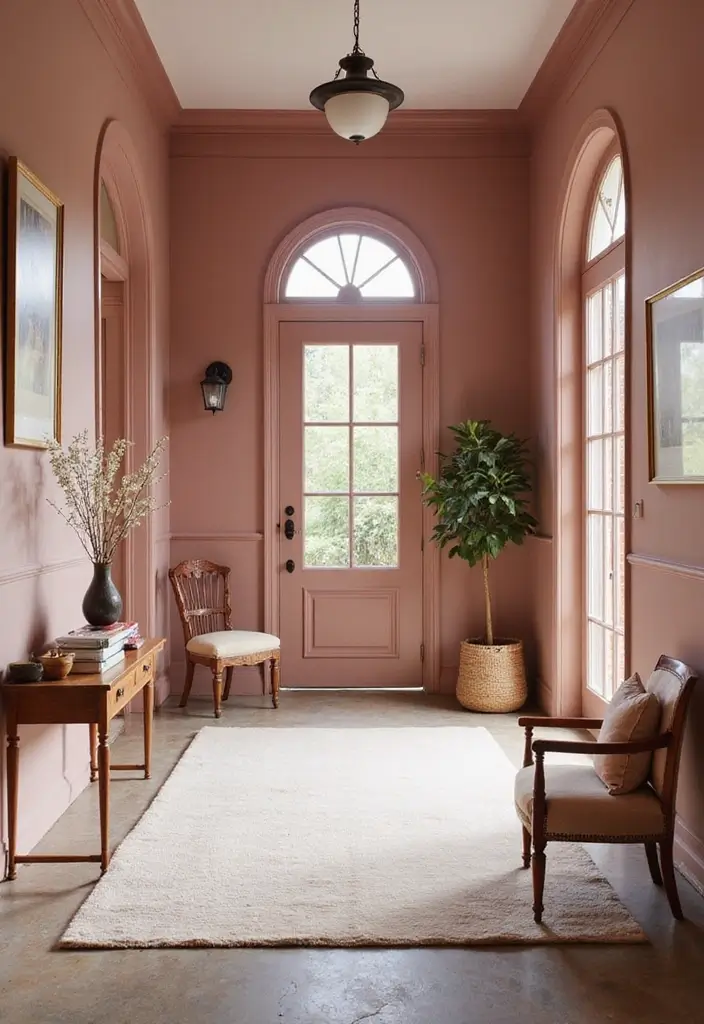 27 Entryway Colors That Set the Mood from the Start 24 27 Entryway Colors That Set the Mood from the Start - 24. Muted Dusty Rose