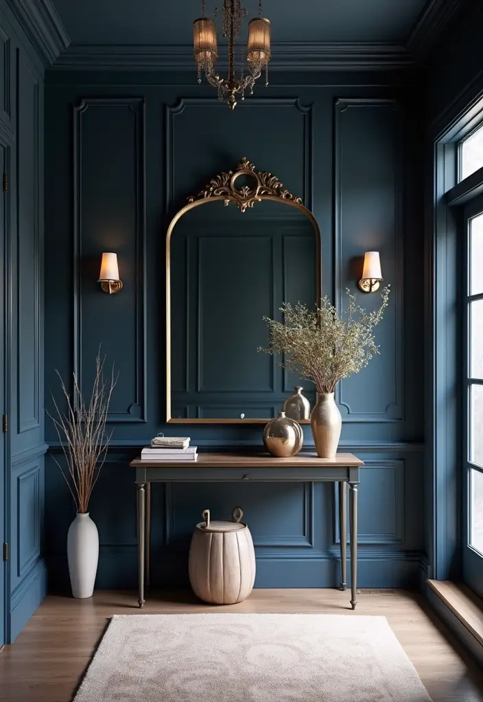 27 Entryway Colors That Set the Mood from the Start 5 27 Entryway Colors That Set the Mood from the Start - 5. Classic Navy Blue