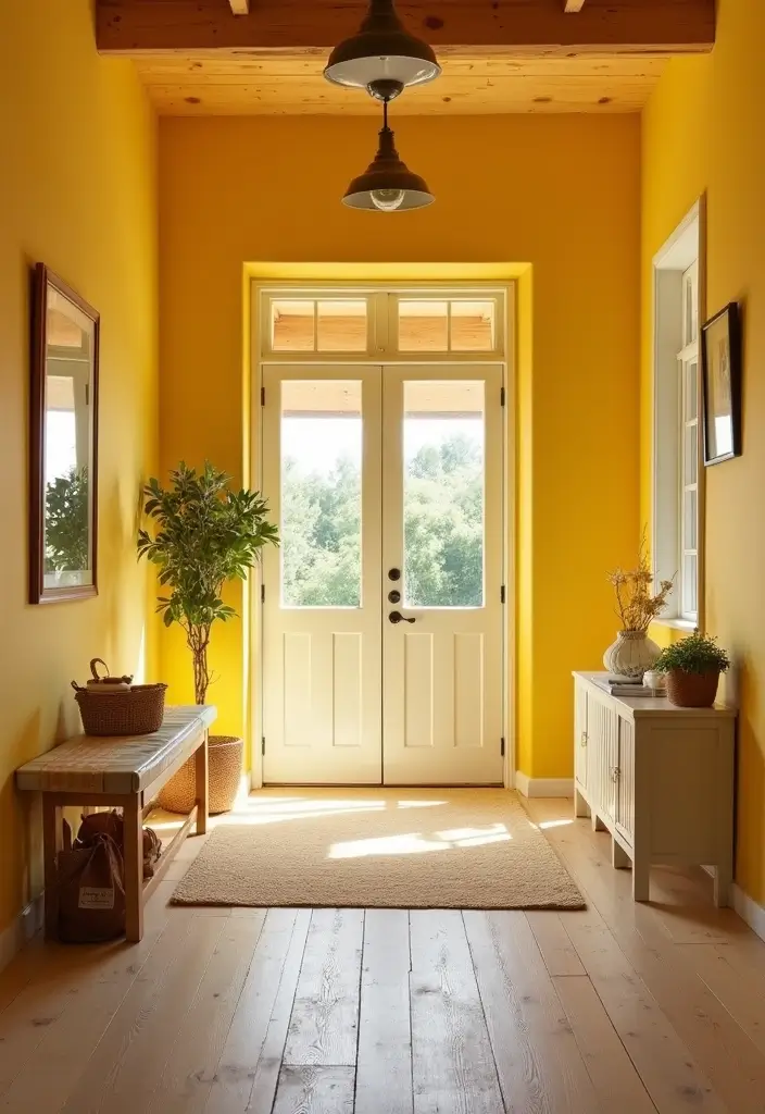 27 Entryway Colors That Set the Mood from the Start 6 27 Entryway Colors That Set the Mood from the Start - 6. Sunny Yellow